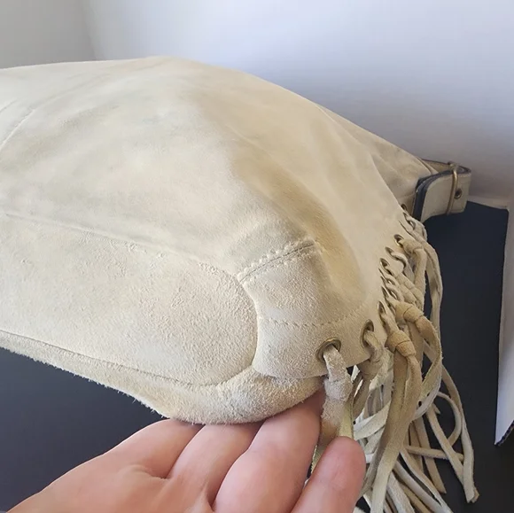 Coach Vintage Suede Fringe Hobo Bag, Whipstitch Handle, Rare, 2002, VGUC - Picture 6 of 14